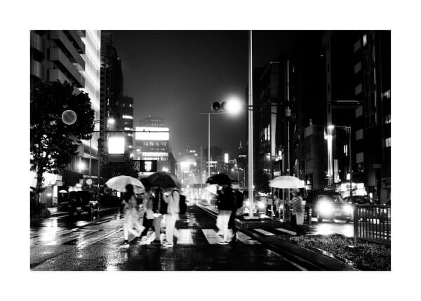 Tokyo By Night by artist Rami Hanna in size 50x70 cm. Affordable art sold in Open Edition.
