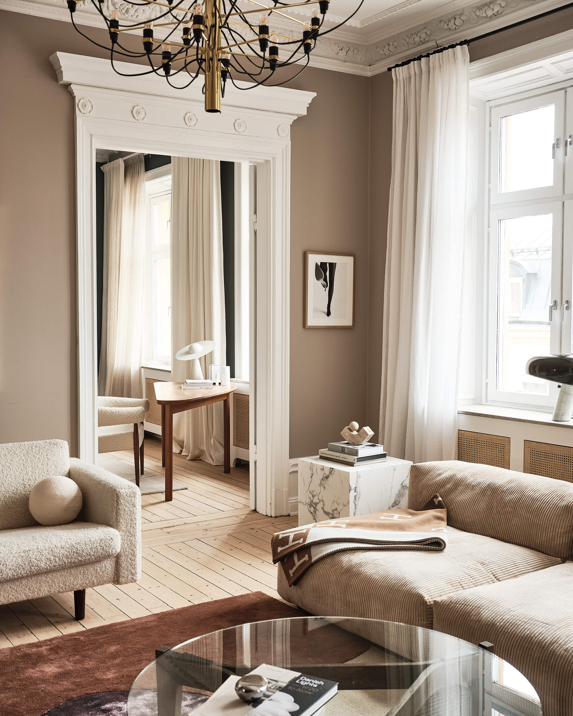 The living room of jana heinrici, neutral scandinavian design