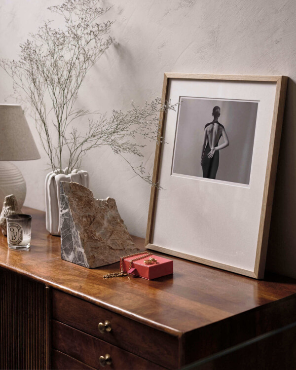 The Fine Art print Self-portrait, by Lisa Olsson shown in an inspirational interior design setting.