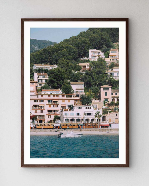 The artwork Soller From The Sea mounted in our high-quality wooden frame in wenge.